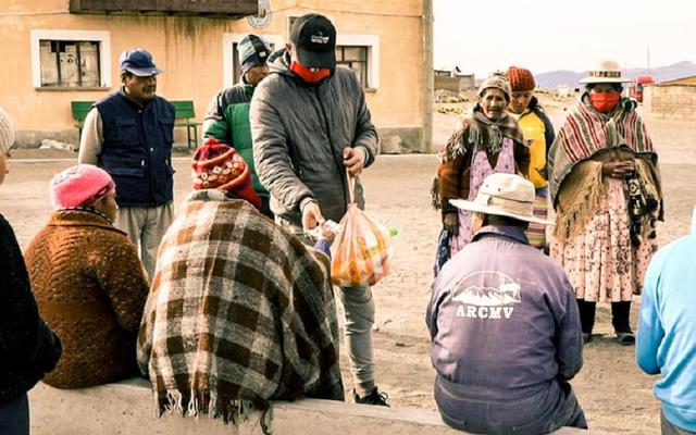Lebensmittelverteilung in Bolivien