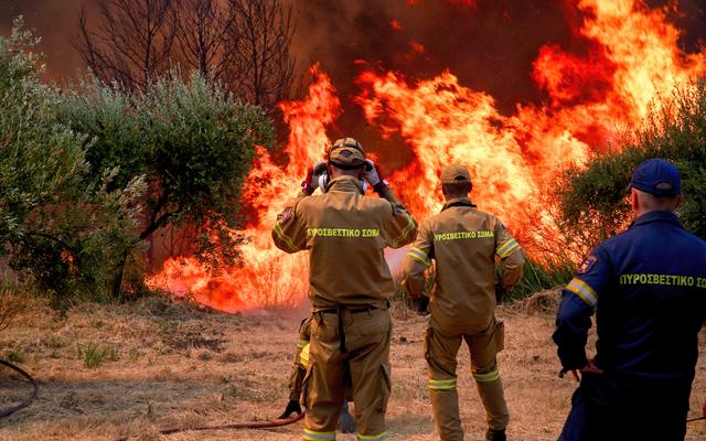 Brand auf der Peloponnes, Griechenland, im August 2021