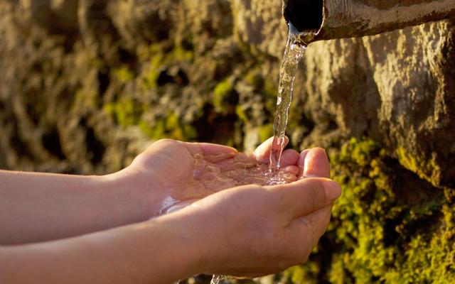 Von der Wasserquelle trinken
