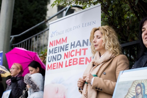 Pavica Vojnovic bei einem Einsatz von 40 Tage für das Leben in Pforzheim