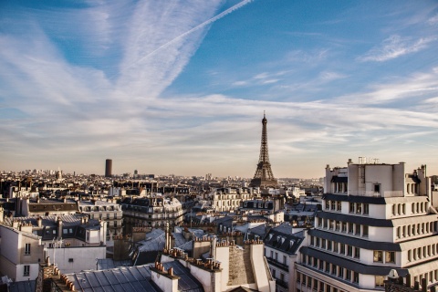 Aussicht auf den Eiffelturm in Paris (Frankreich)