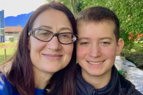 Mutter Olga und Sohn Vanya aus Tscherkassy
