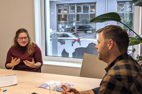 Barbara Schlunegger und David Burkhard im Gespräch