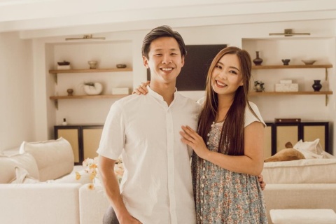 Anh Lin mit ihrem Ehemann 