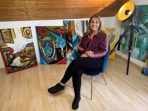 Sandra Räber in ihrem Atelier