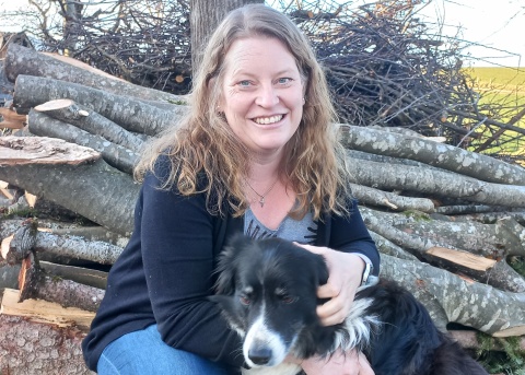 Andrea Portner mit ihrem Hund