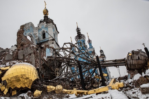 Diese Kirche in Bohorodychne, Ukraine wurde bereits im Juni 2022 vernichtet.