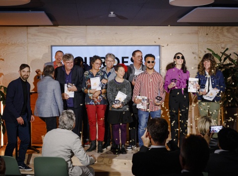 Die Heroes of Hope 2025 (von rechts nach links): Salome Wieland, Bernarda Brunović, Eddy Delaluz, Eckhard Baumann, Corinne Dobler, Christian Schneider, Christine Schneider, Volker Schmidt-Sköries, Stephan Lehmann-Maldonado (Co-Chefredakteur goMagazin), Albin Kirchhofer (Künstler des goAwards), Simon Jahn (Co-Chefredakteur goMagazin). Nicht anwesend: René Lehmann, Daniel Bürgi, Tobias Merckle, Anja Reumschüssel.