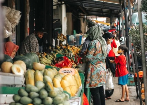 Ein Markt auf der Insel Java