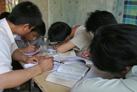 Eine Bibelstudiengruppe in China