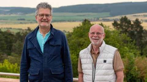 Der Theologe Dr. Winfried Vogel mit Kirchenhistoriker Dr. Johannes Hartlapp