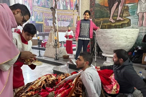 In der Holy Family Church Gaza