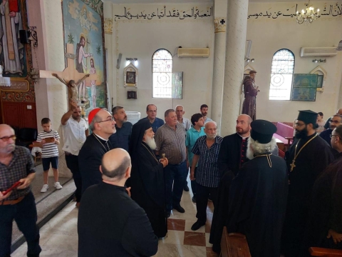 Die Kirchenführer in der katholischen Kirche von Gaza