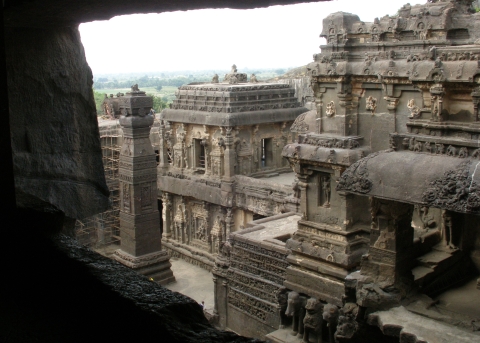 Ellora Höhlen im Kailash Kailasa Tempel