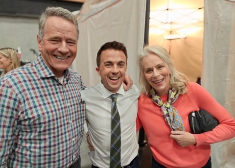 Frankie Muniz (Mitte) mit Co-Stars Bryan Cranston und Jane Kaczmarek