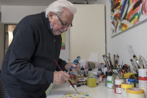 Shlomo Graber am Malen