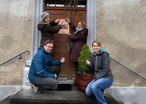 Thomas Bachofner, Jasmin Hanselmann, Corinna Junger und Fabienne Dudler wollen auf Social Media den Himmel spürbar machen